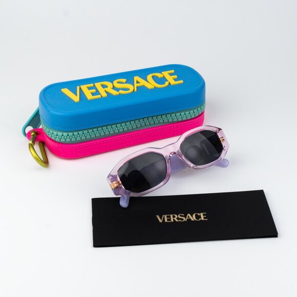 Versace KIDS Sunglasses Transparent Lavender Grey Rectangle VK4429U 552687 - Picture 10 of 10